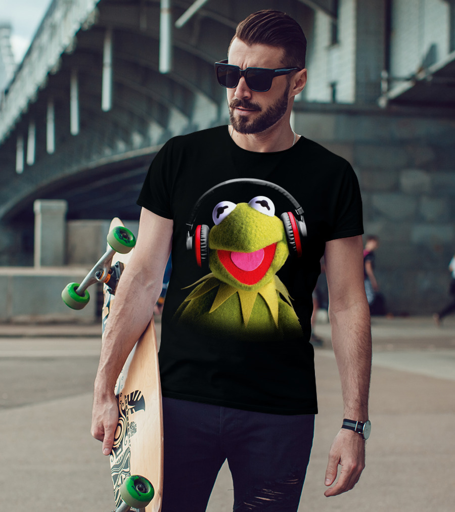 Disney Muppet Babies Kermit Headphones Retro T-Shirt