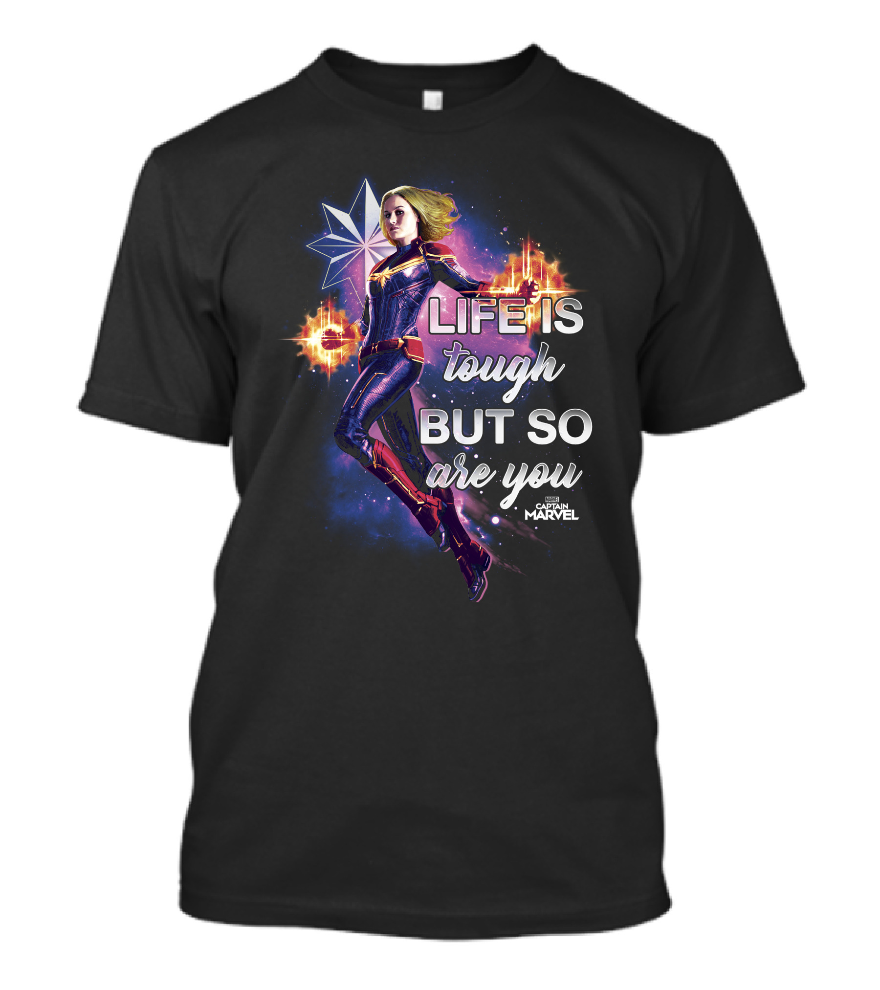 Captain Marvel Life Is Tough But So Are You Inspirational Quote Flight T-Shirt