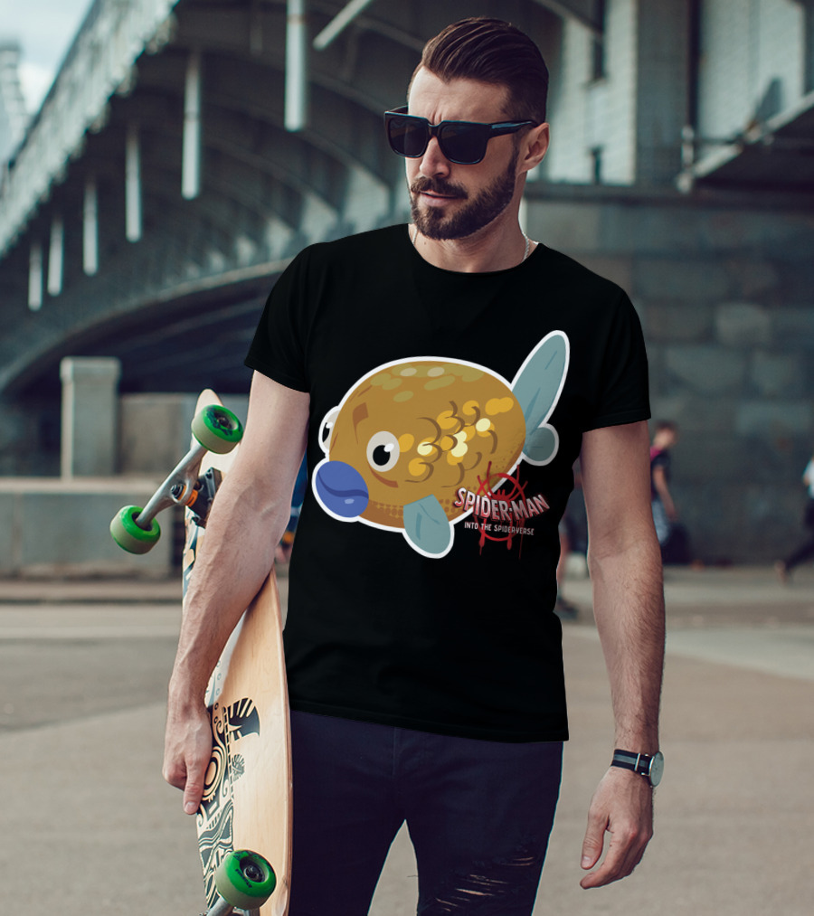 Marvel Spider-Man Into The Spider-Verse Fish Sticker T-Shirt