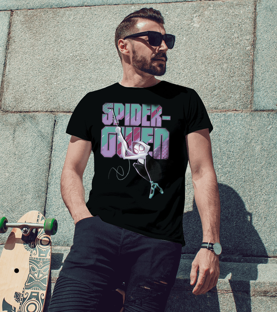 Spider-Gwen Marvel Spider-Man Spiderverse Swinging Hero T-Shirt