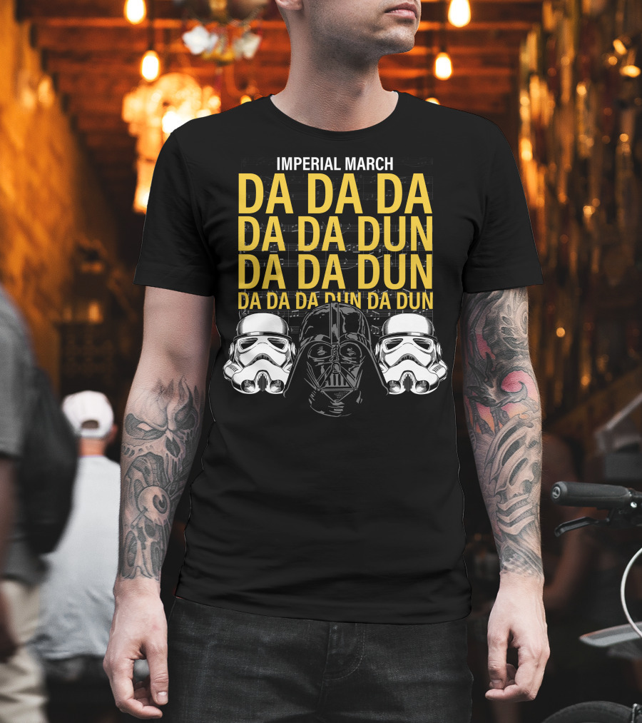 Star Wars Darth Vader Imperial March Da Da Da Stormtrooper Helmets T-Shirt