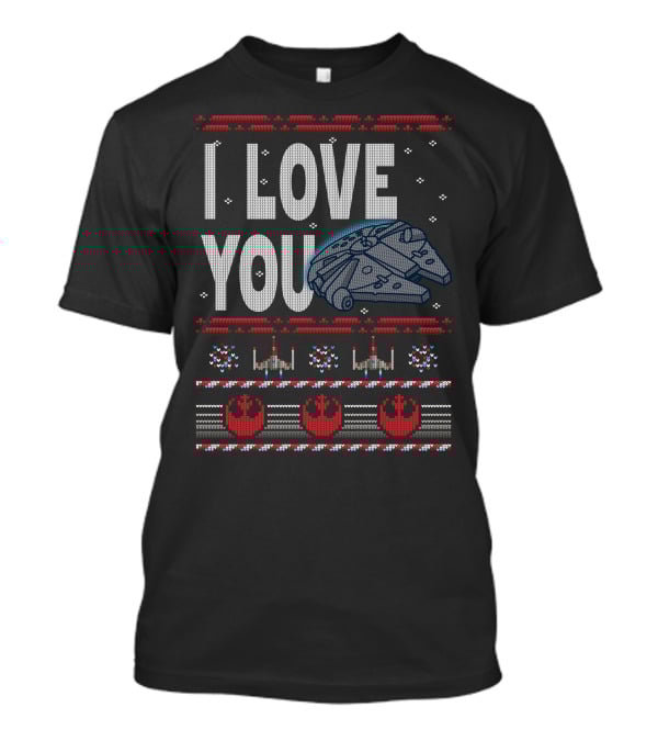 I Love You Star Wars Millennium Falcon X-Wing Rebel Icons T-Shirt