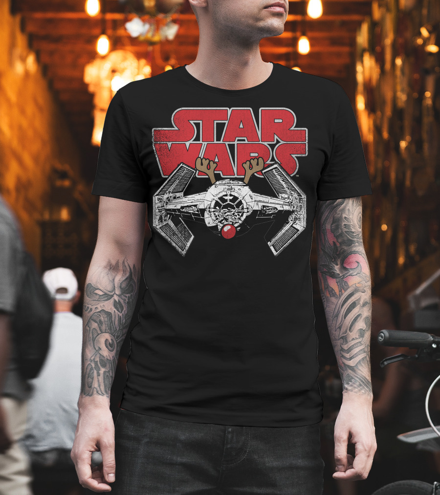 Star Wars TIE Fighter Reindeer Rudolf Christmas Nose T-Shirt