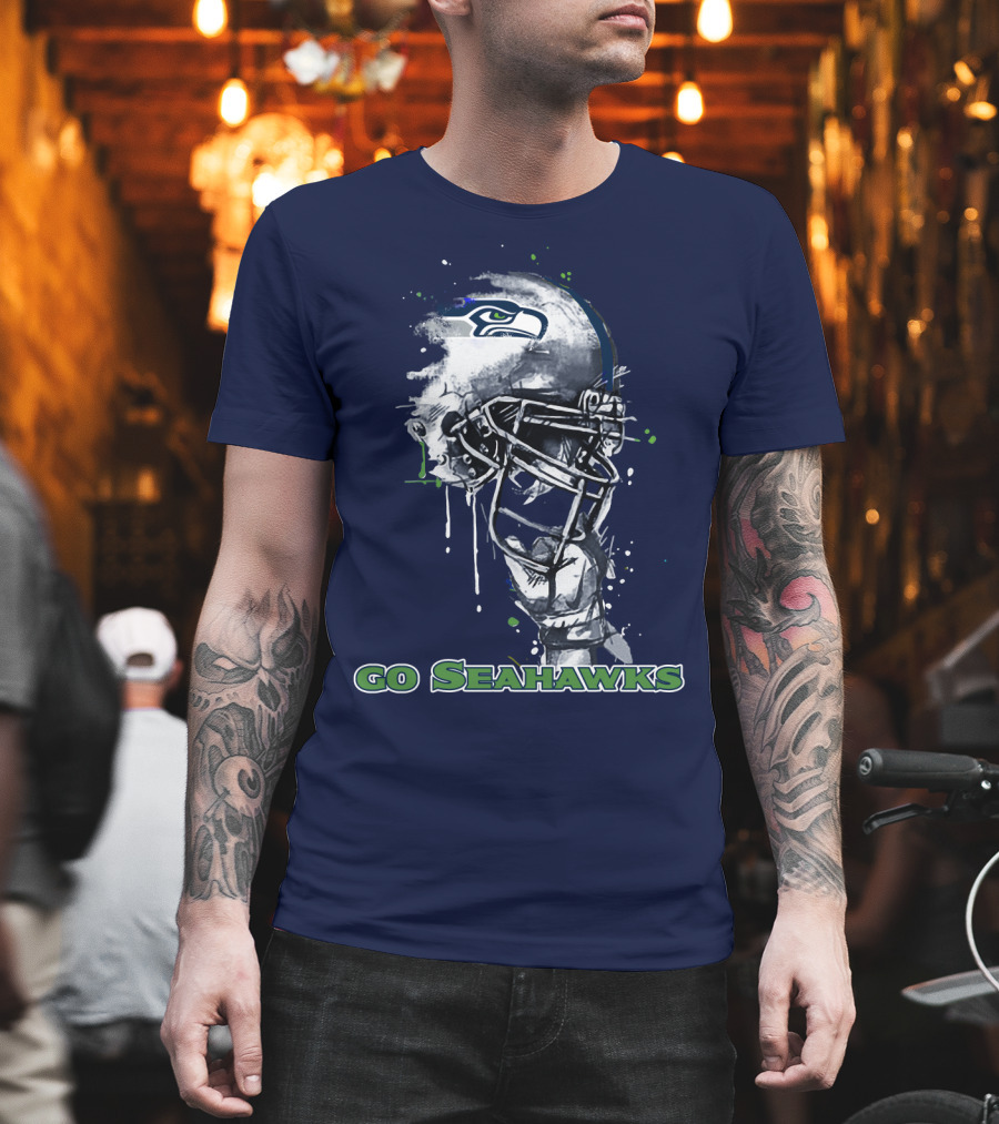 Go Seahawks Seahawks Helmet T-Shirt