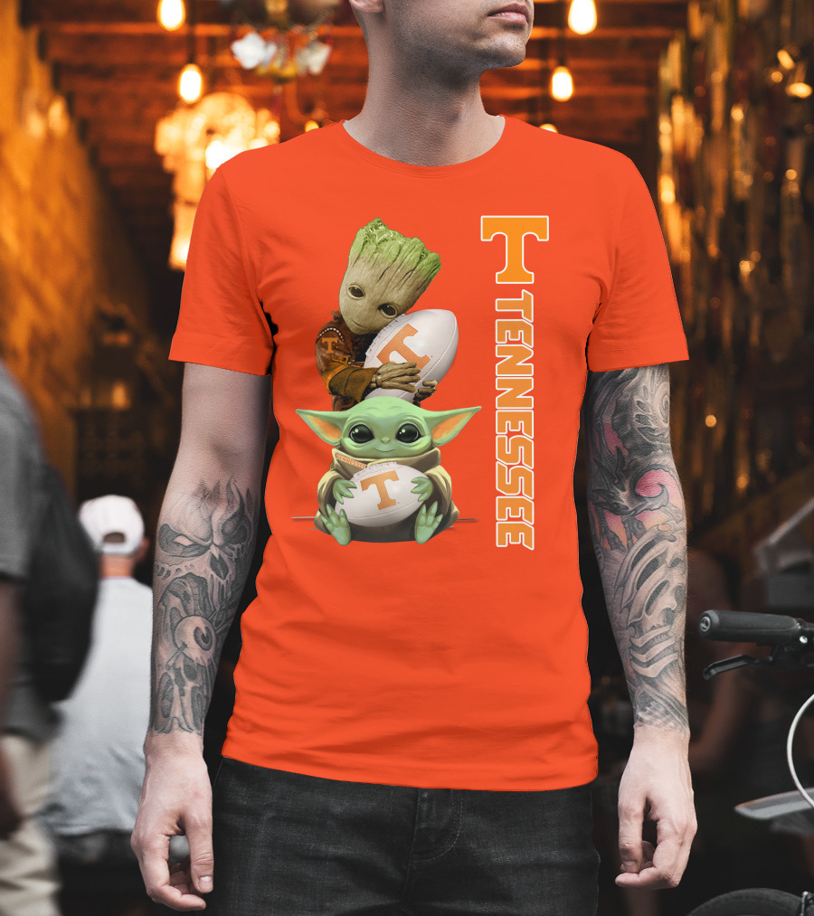 Groot Baby Yoda Tennessee Football T-Shirt