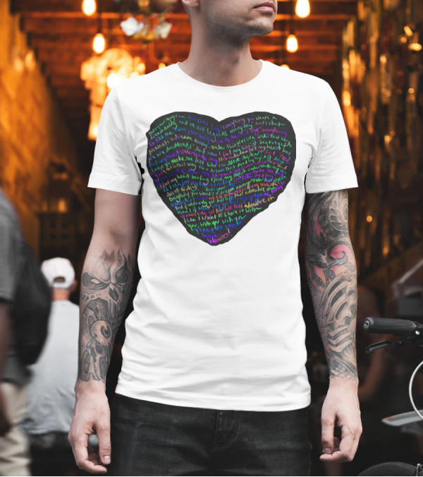 C.P White Heart Shaped T-Shirt C.P White Heart Shaped T-Shirt