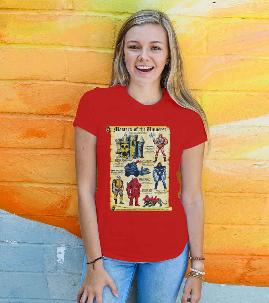 Masters Of The Universe He-Man Castle Grayskull Skeletor Battle Ram Man-At-Arms Beast Man Battle Cat T-Shirt