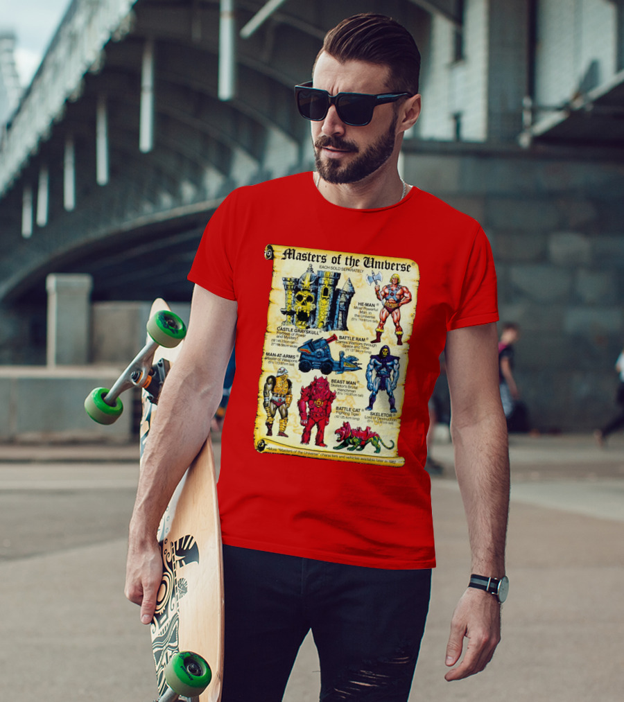 Masters Of The Universe He-Man Castle Grayskull Skeletor Battle Ram Man-At-Arms Beast Man Battle Cat T-Shirt