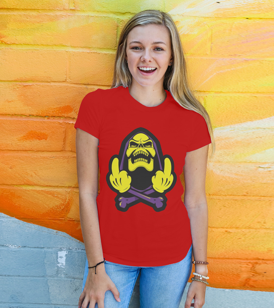 Skeletor Masters Of The Universe Skull Crossbones Gesture T-Shirt