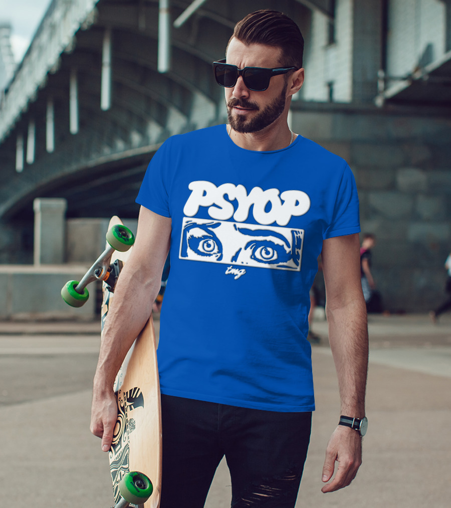 PSYOP TMG Eye Design Crewneck T-Shirt
