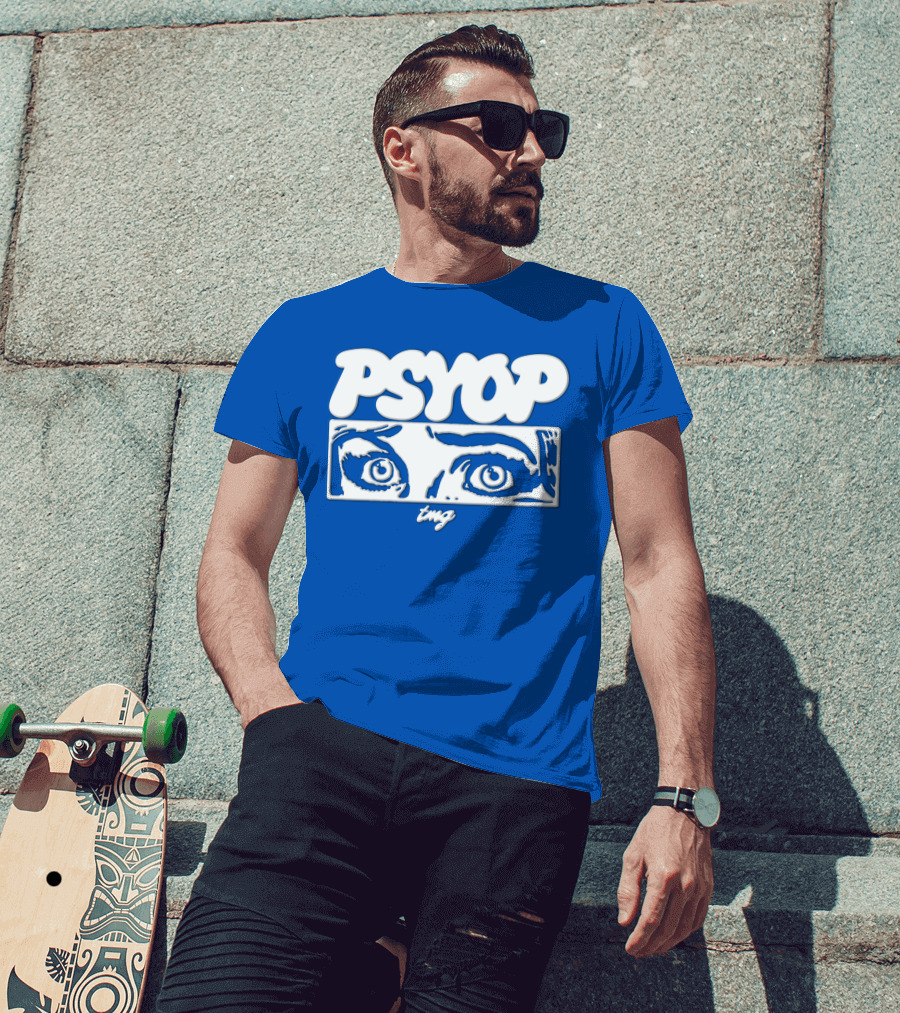 PSYOP TMG Eye Design Crewneck T-Shirt