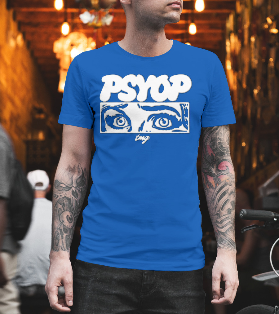 PSYOP TMG Eye Design Crewneck T-Shirt