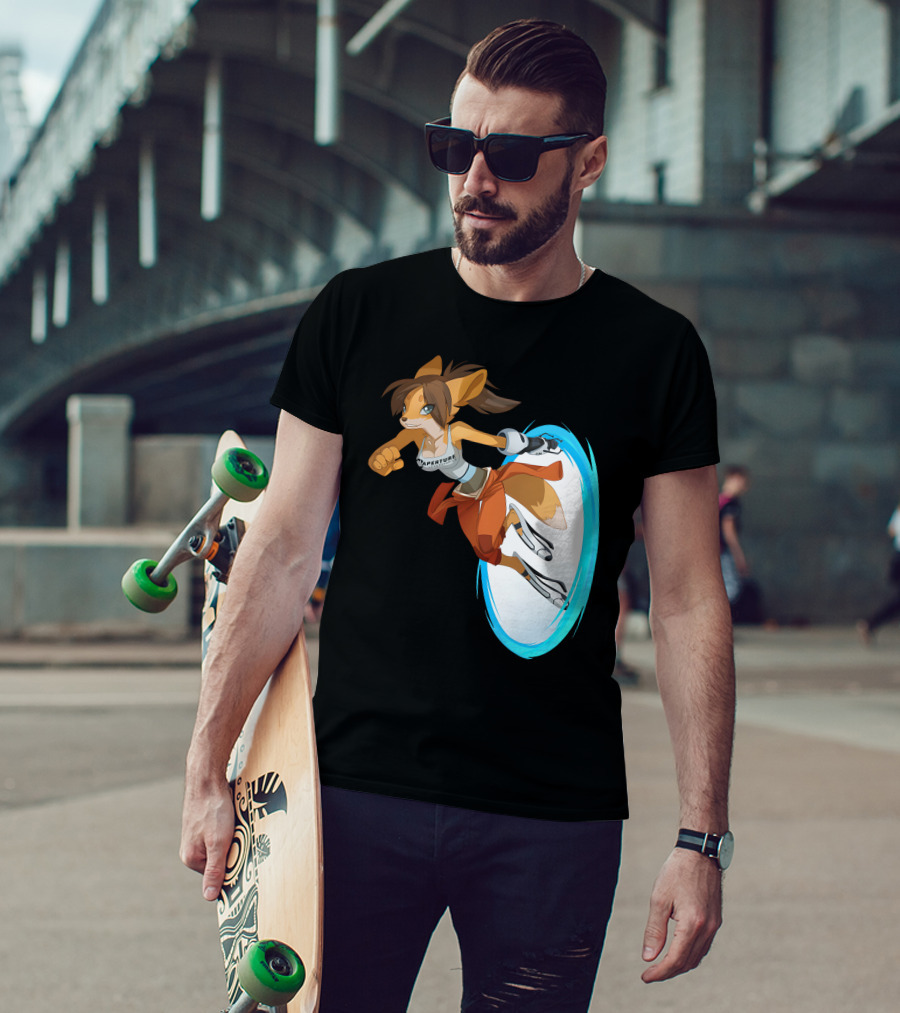 Sajira Aperture Laboratories Fox Chell Stormi Folf Portal Character T-Shirt