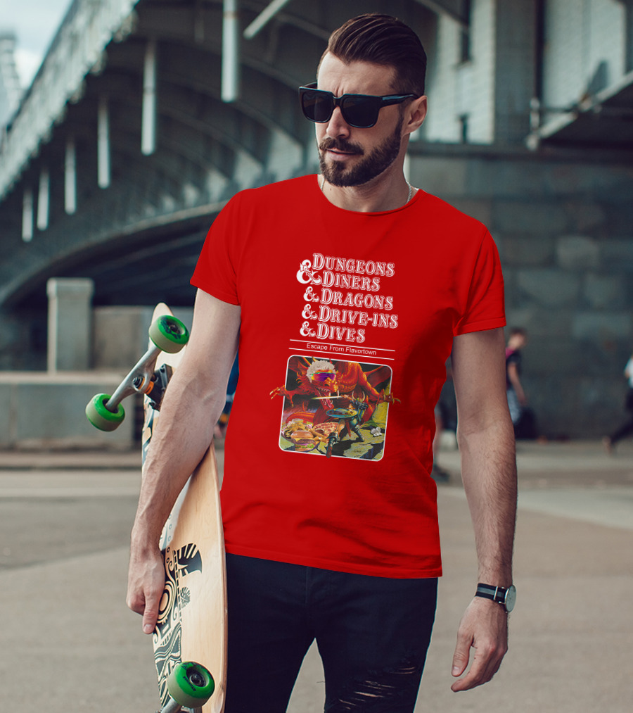 Dungeons Diners Dragons Drive-Ins Dives Escape From Flavortown Fantasy Adventure Cooking Showdown T-Shirt