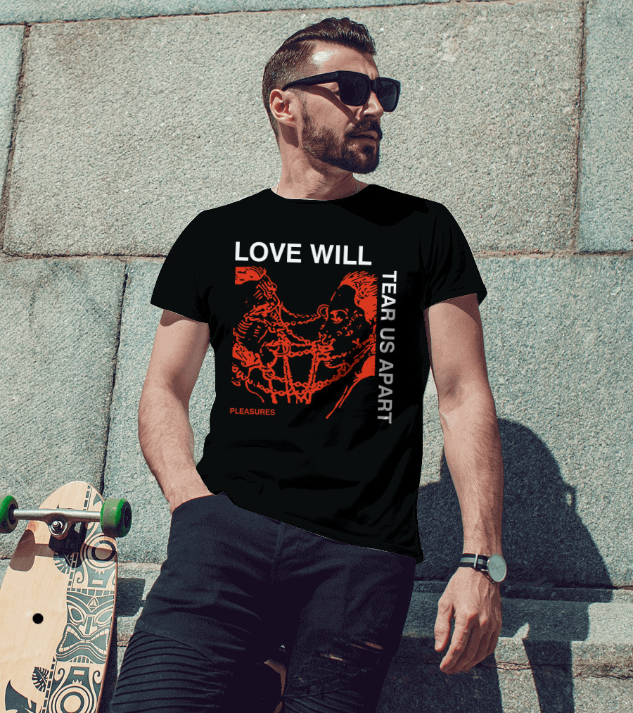 Love Will Tear Us Apart Pleasures Red T-Shirt