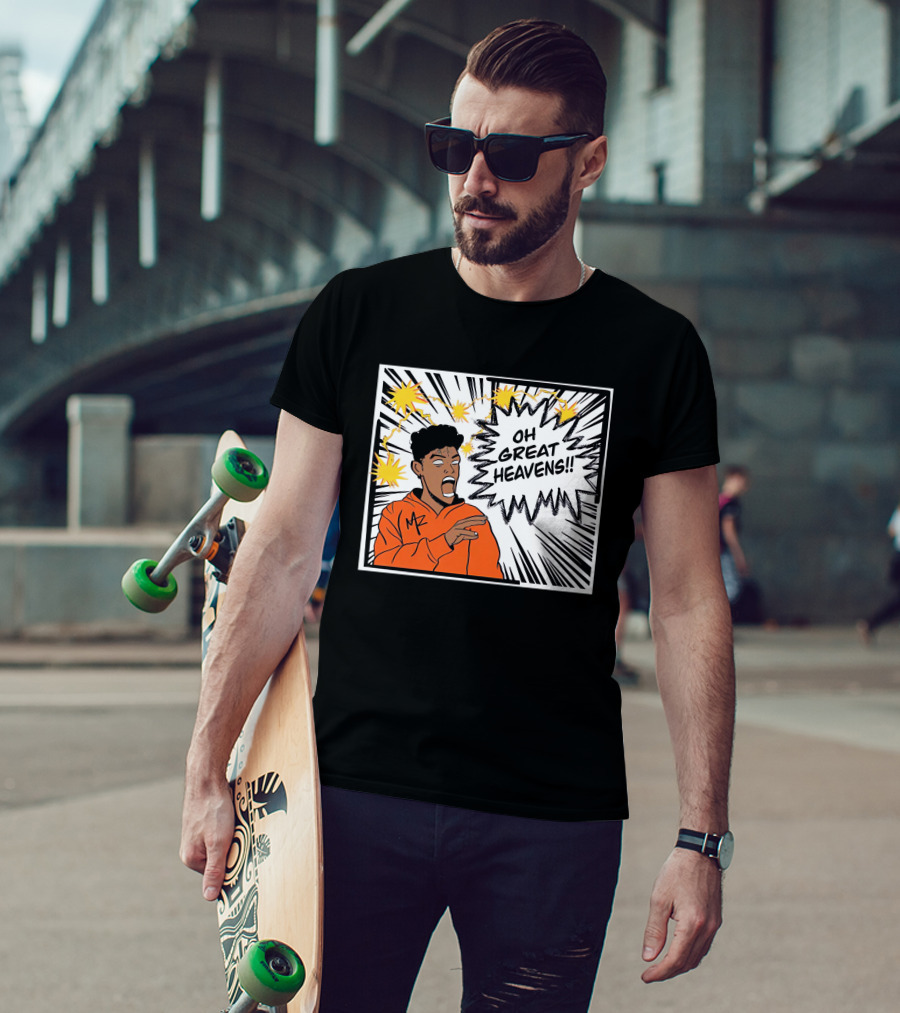 Oh Great Heavens Mark Adams Comic Style Burst T-Shirt
