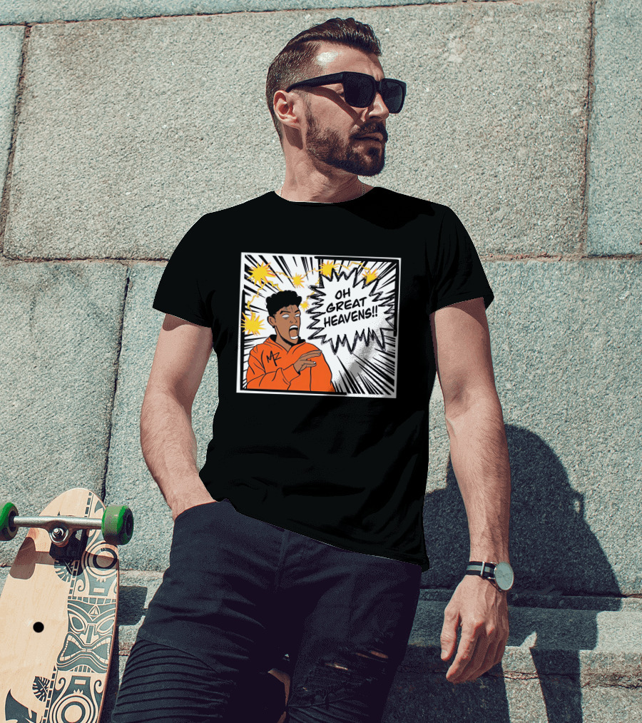 Oh Great Heavens Mark Adams Comic Style Burst T-Shirt