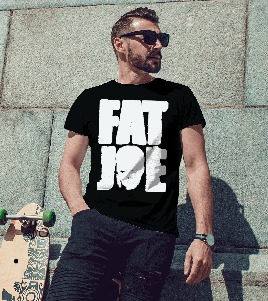 Fat Joe Face Inside Bold White Letters T-Shirt
