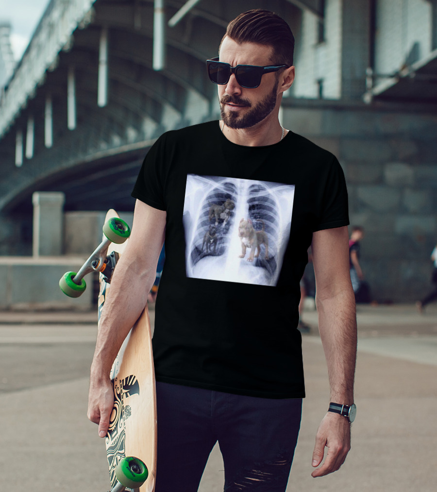 Jeremy Reaves XRay Dog Pitbulls In Chest Cavity T-Shirt