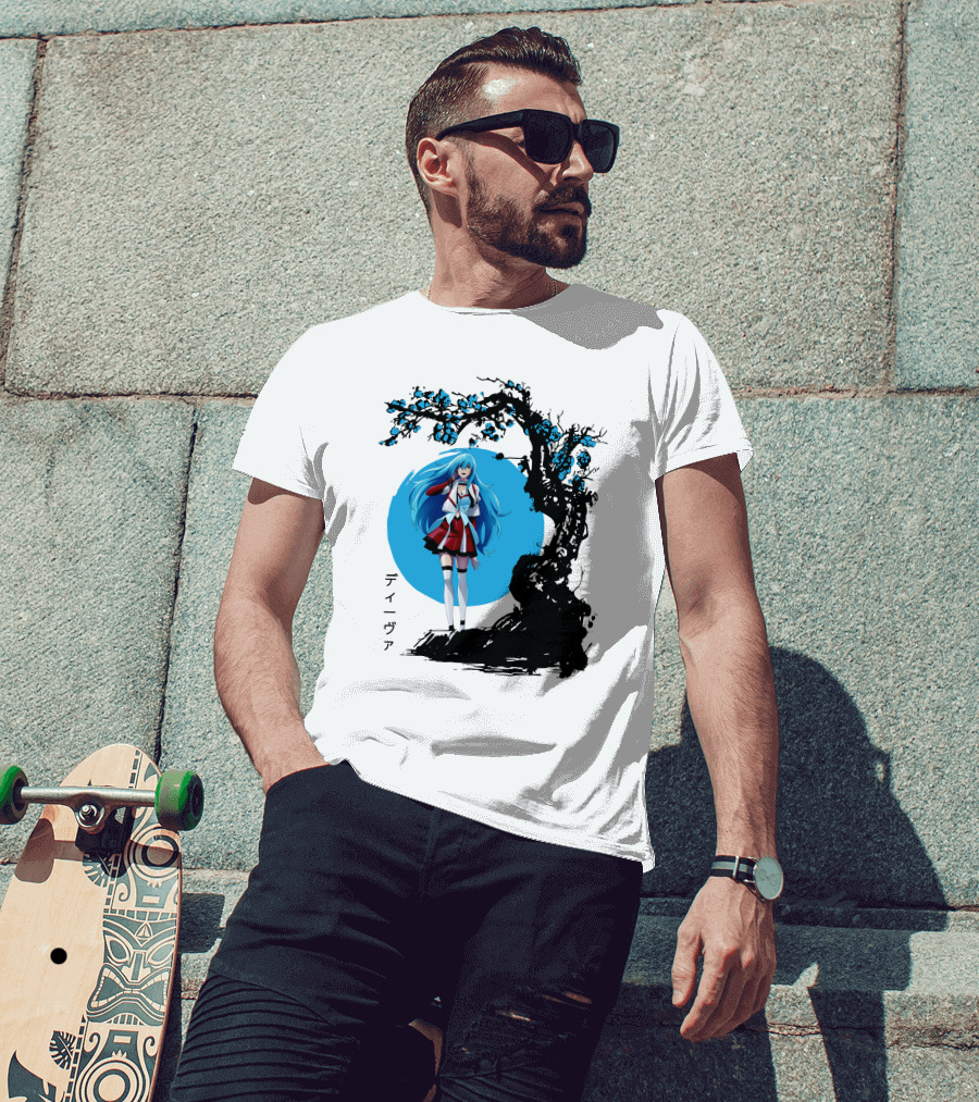Vivy Fluorite Eye’s Song Blue Moon Anime Diva Character Sakura Tree T-Shirt