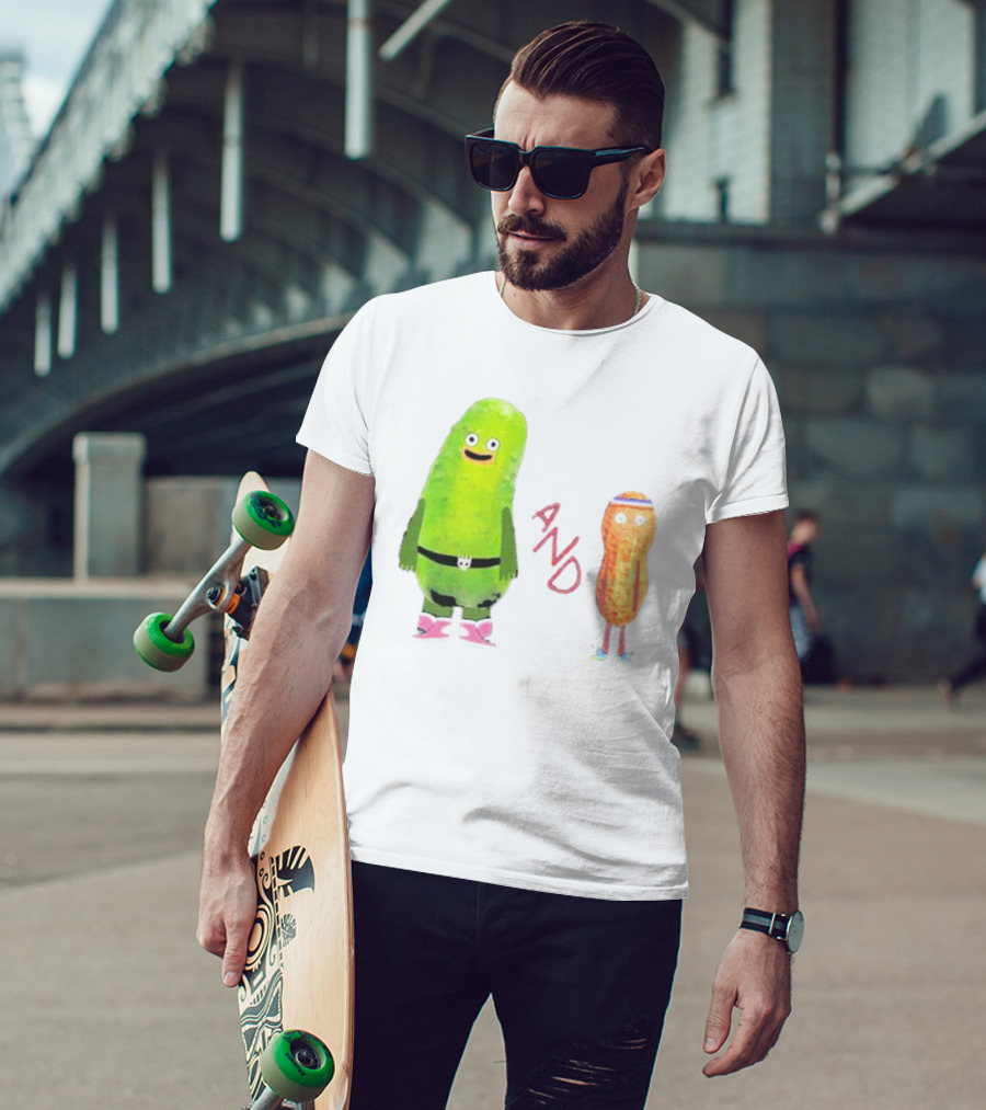 Pickle And Peanut Cucumber Cartoon Characters T-Shirt