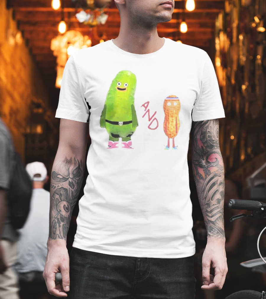 Pickle And Peanut Cucumber Cartoon Characters T-Shirt