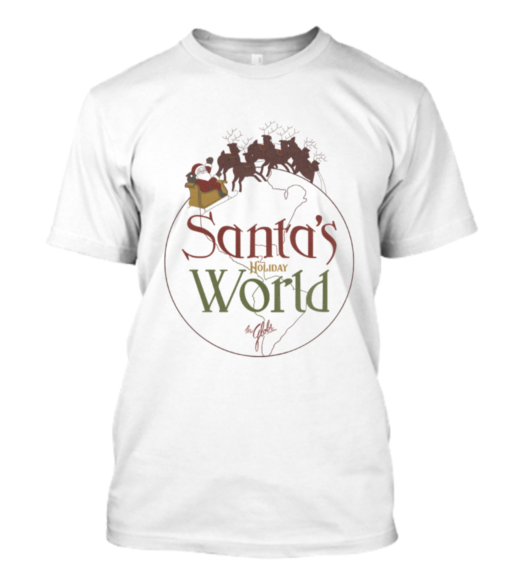 Santa's Holiday World Sleigh Ride Around The Globe T-Shirt