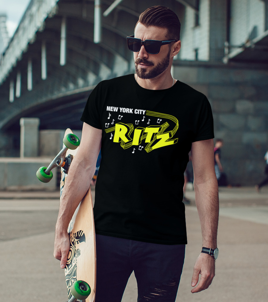 New York City Ritz Rock Club Music Notes T-Shirt