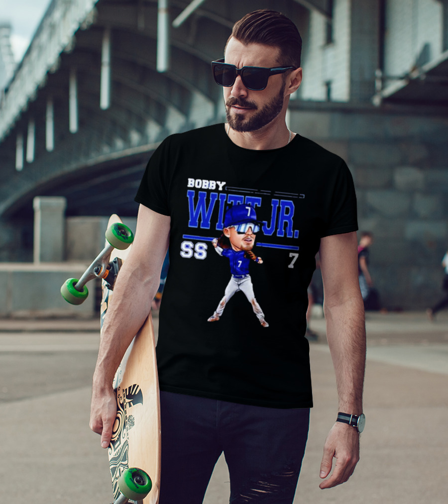 Bobby Witt Jr. SS 7 Kansas City Cartoon Baseball Player T-Shirt