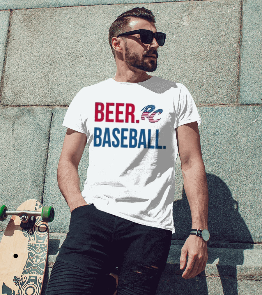 Beer RC Baseball Patriotic American Flag T-Shirt