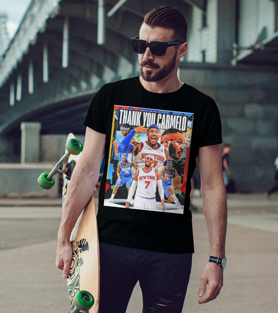 Thank You Carmelo New York 7 Denver 15 Basketball T-Shirt