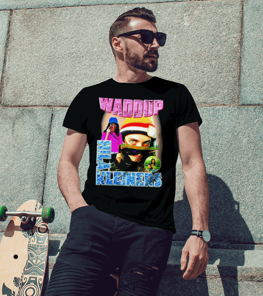 Waddup Hila Kleiners Colorful Ski Mask And Sunglasses Collage T-Shirt