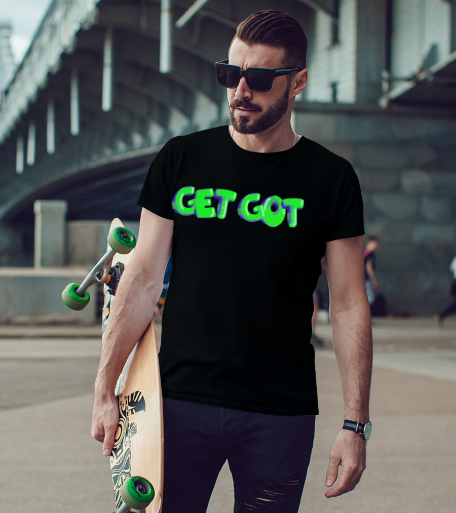 Airrack Merch Get Got Neon Green Text T-Shirt