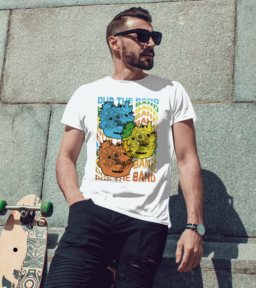 Pup The Band Headburster Technicolor Art Face Trio T-Shirt