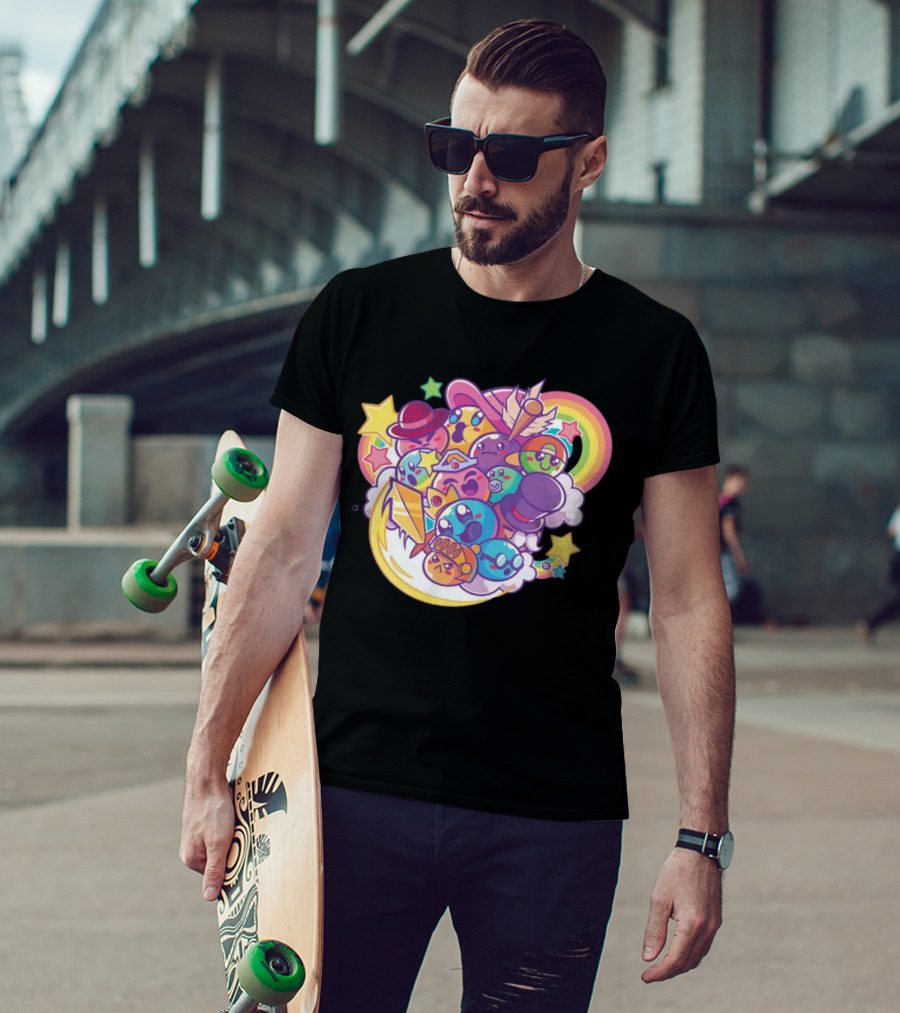 Terraria Merch Town Slime Rainbow Star Hat Collection T-Shirt