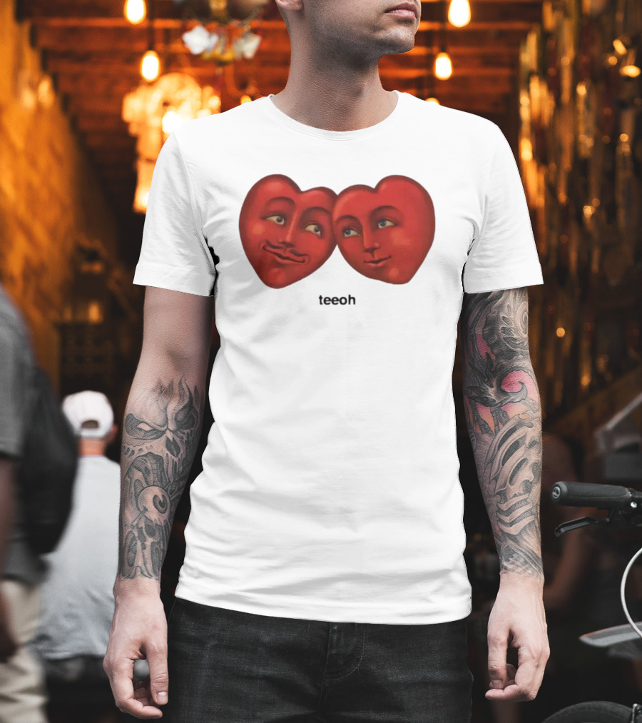 Tixxo Shop Tixxo Lovers Teeoh Heart Faces T-Shirt