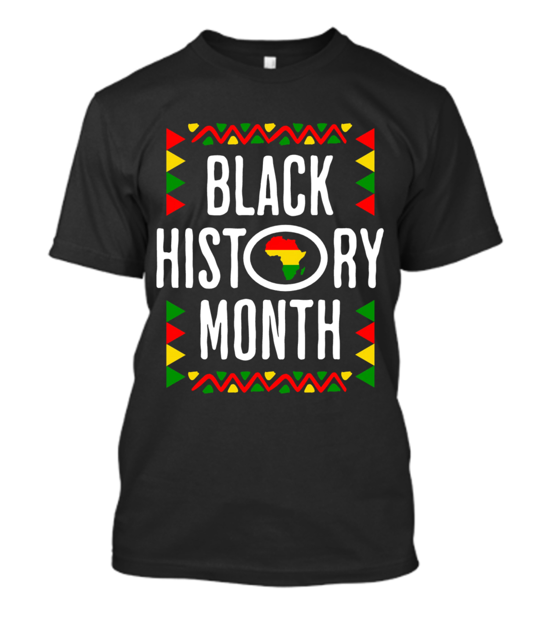 Black History Month African American Culture Africa Map Motif With Red Yellow Green T-Shirt