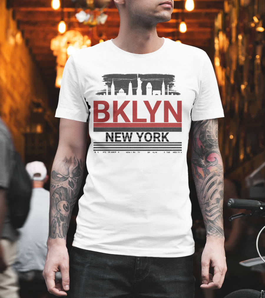 BKLYN New York Skyline Silhouette Landmarks T-Shirt