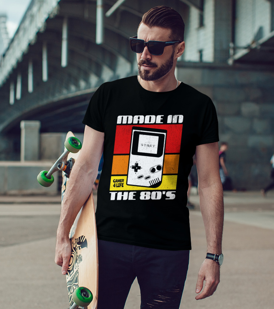 Made IN The 80'S Gamer 4 Life Vintage Gaming Start T-Shirt