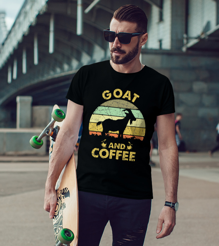 GOAT And Coffee Vintage Sunset T-Shirt