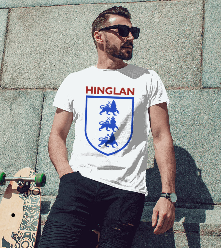 Hinglan Three Blue Lions Crest T-Shirt