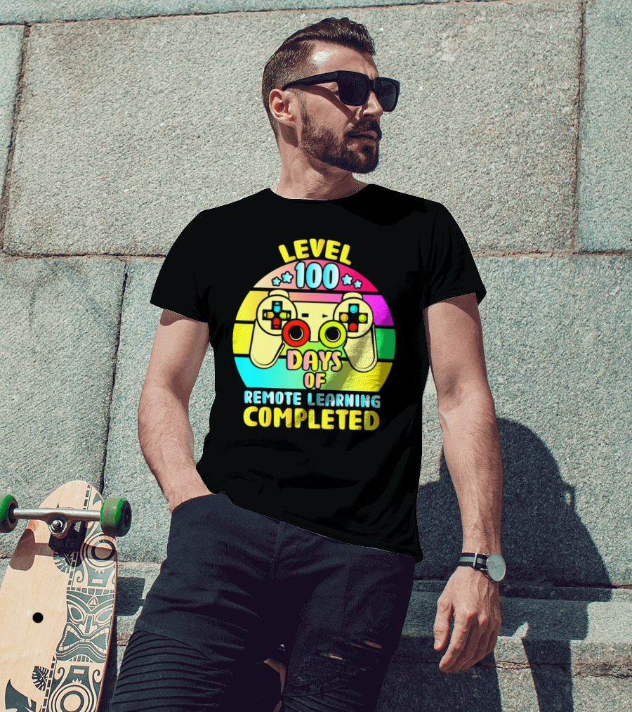 Level 100 Days Of Remote Learning Completed Vintage Controller T-Shirt
