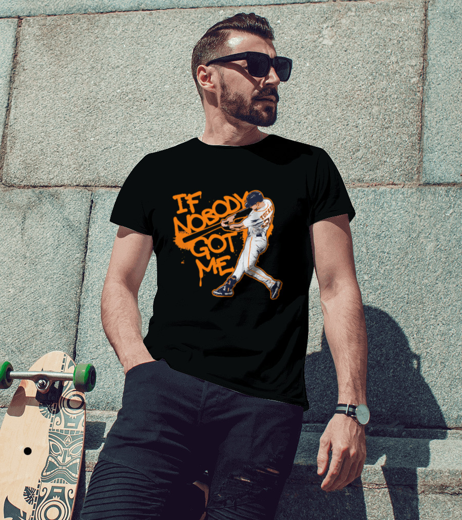 If Nobody Got Me Tucker Baseball Swing T-Shirt