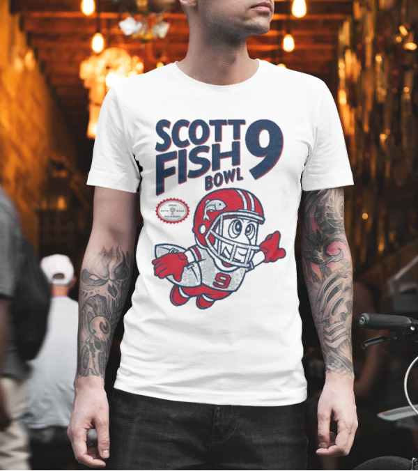 Scott Fish Bowl 9 Football Player Mascot T-Shirt Scott Fish Bowl 9 Football Player Mascot T-Shirt