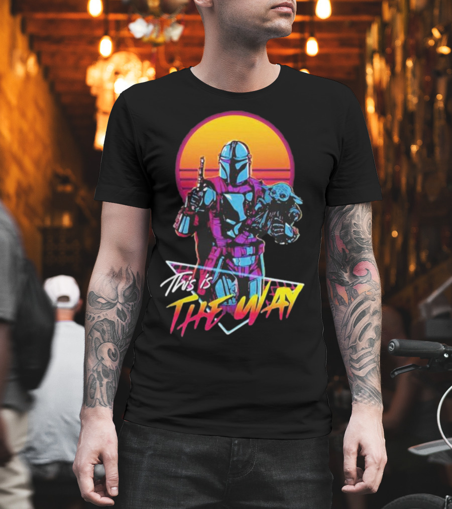 This Is The Way Star Wars The Mandalorian Vintage Retro Sunset T-Shirt