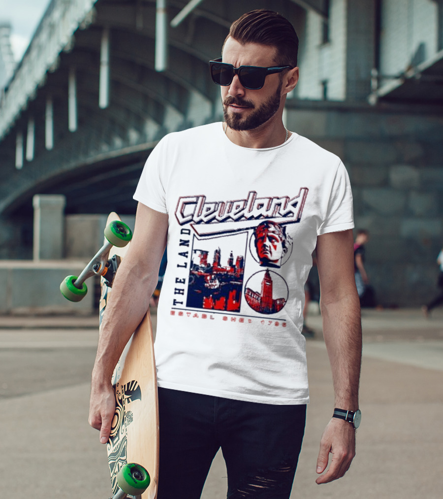 Cleveland The Land Established 1796 Skyline And Monument T-Shirt