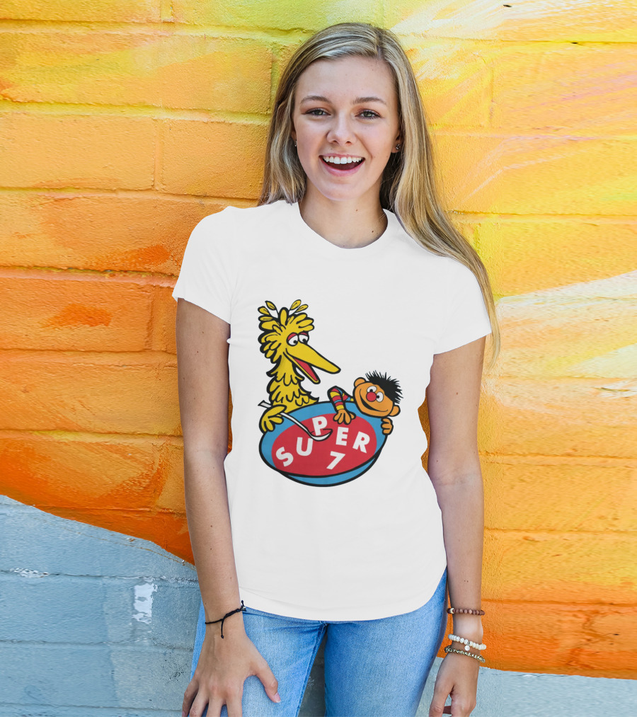 Big Bird And Ernie Super 7 Alphabet Soup T-Shirt