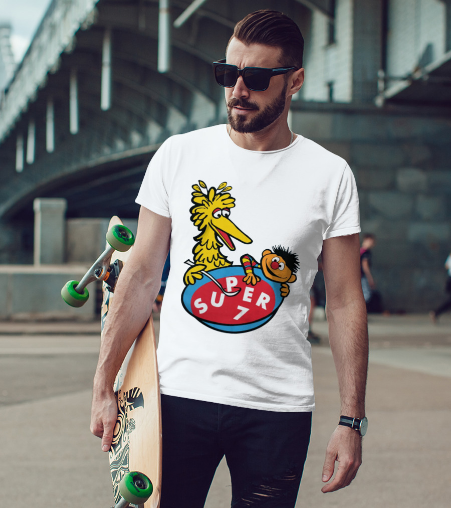 Big Bird And Ernie Super 7 Alphabet Soup T-Shirt
