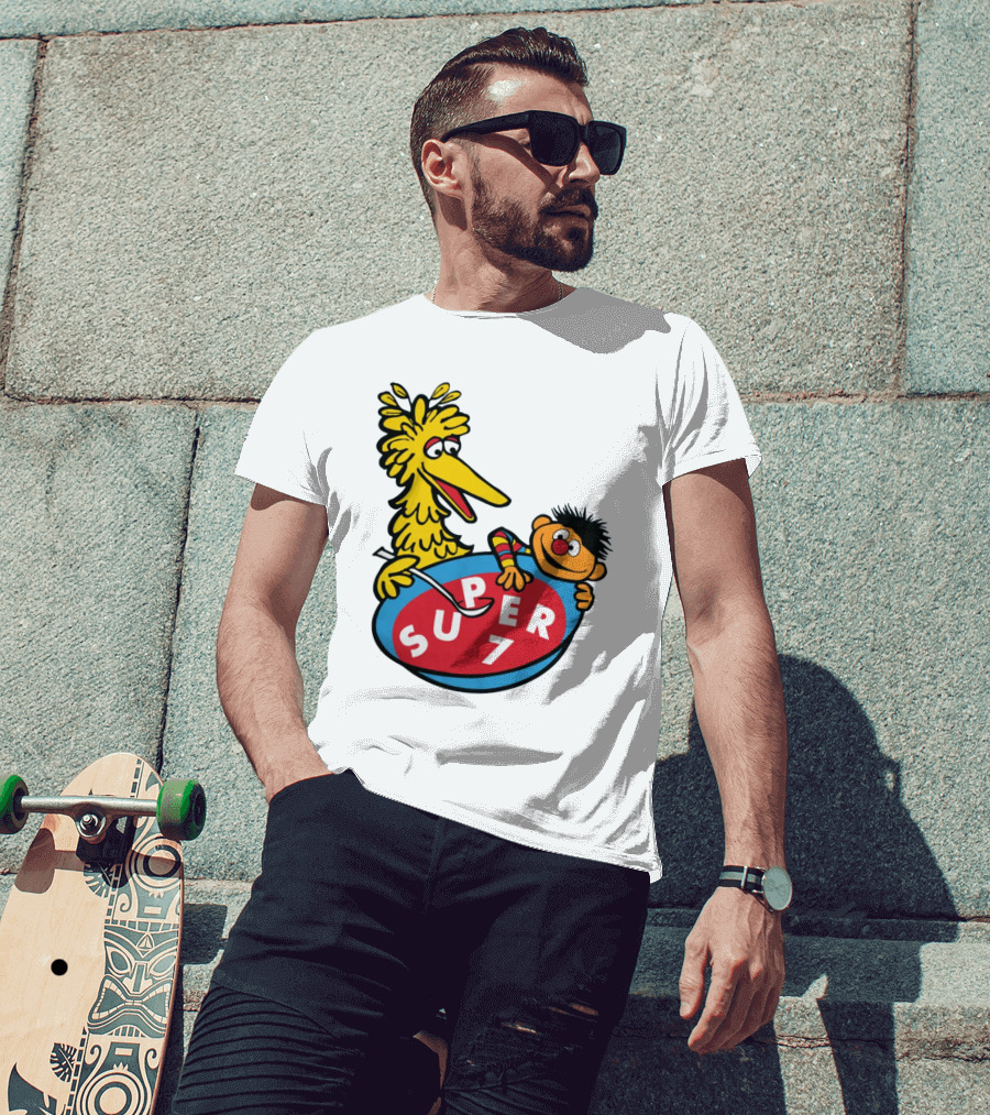 Big Bird And Ernie Super 7 Alphabet Soup T-Shirt