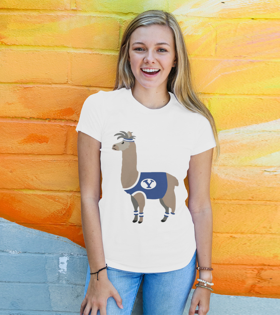 Oval Y Llama BYU Brigham Supply Company Sports T-Shirt